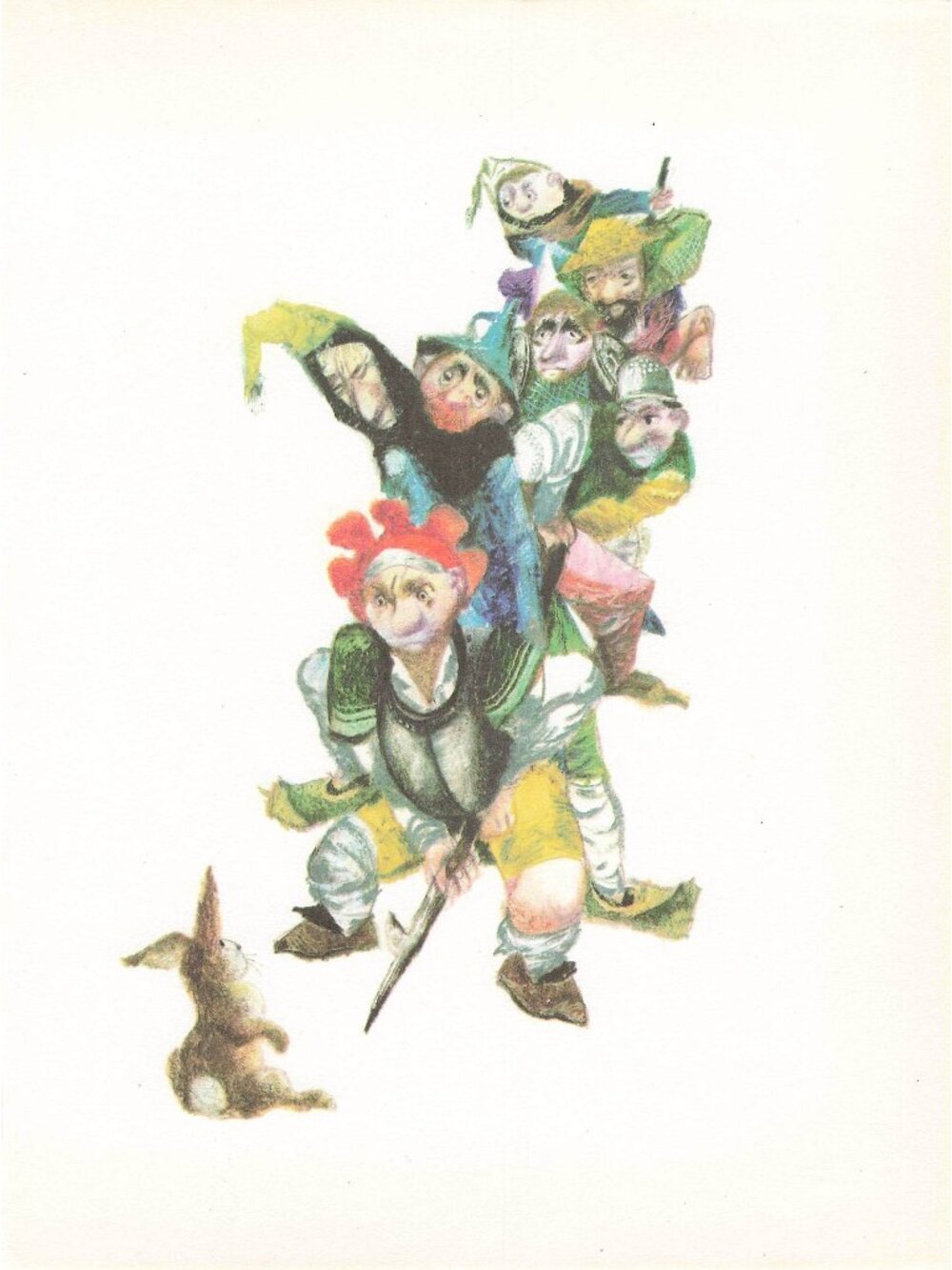 Seven Swabians Jiri Trnka 8.5"x10" Art Brothers Grimm Illustrations German Fairy